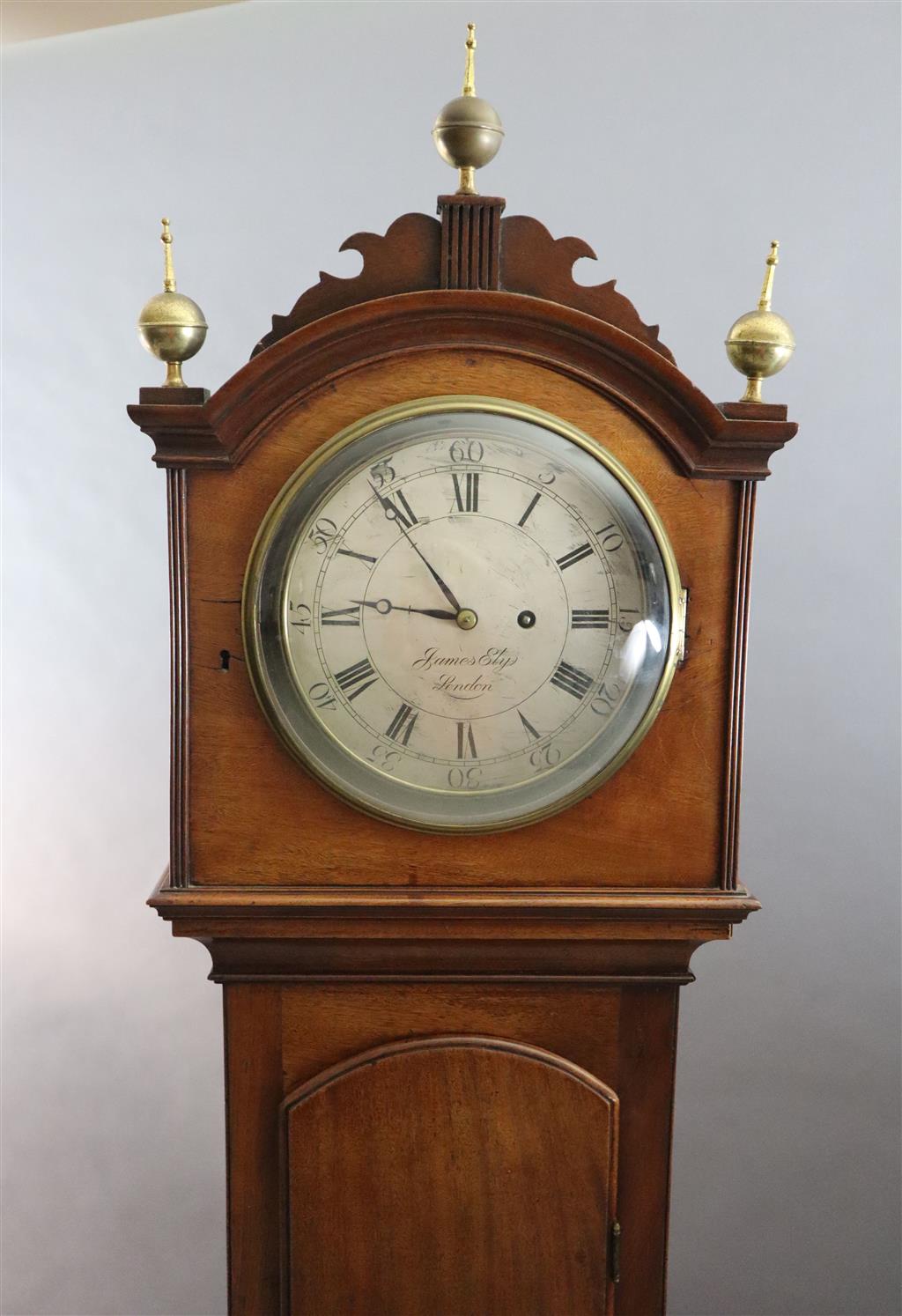 James Ely of London. A Regency mahogany longcase regulator, H.6ft 7in.